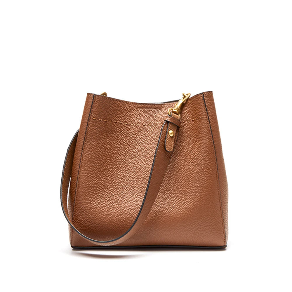 P098 - Women's Genuine Leather Shoulder Bag - Large Tote Handbag