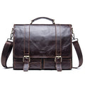 Men's Genuine Leather Briefcase - Business Laptop Bag Vintage Messenger Shoulder Bag
