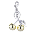 Golden Crystal Cherry Pendant - Luxury Handbag Keychain Charm
