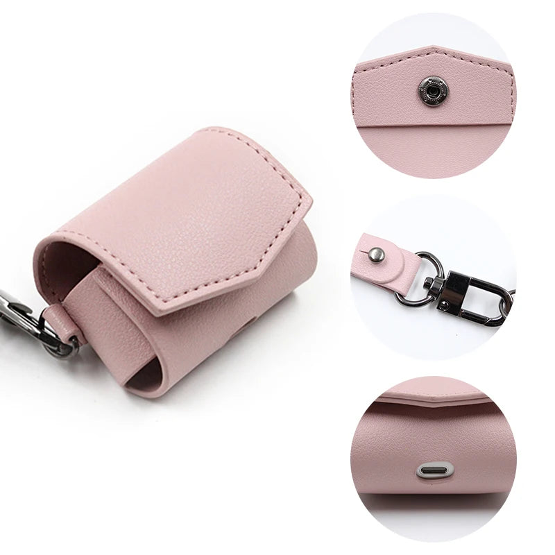 P004 - Leather AirPods Pro Case with Carabiner Strap - Soft Protective Cover for AirPods Pro 1st & 2nd Gen | Carry-Work