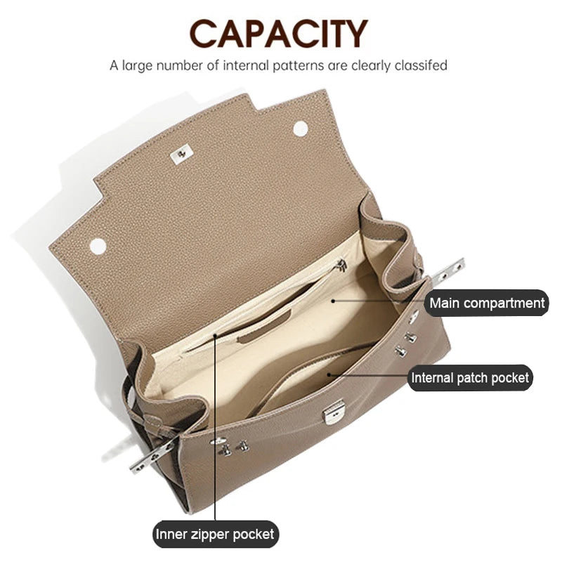 Leather Bag Interior - Zipper Pocket and Phone Organizer Detail - Carry-Work - P112