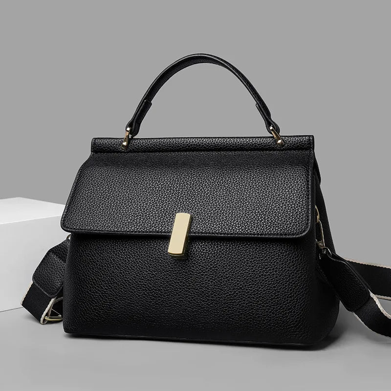 P003 - Women's PU Leather Shoulder Bag - Soft Handle Crossbody Tote Handbag