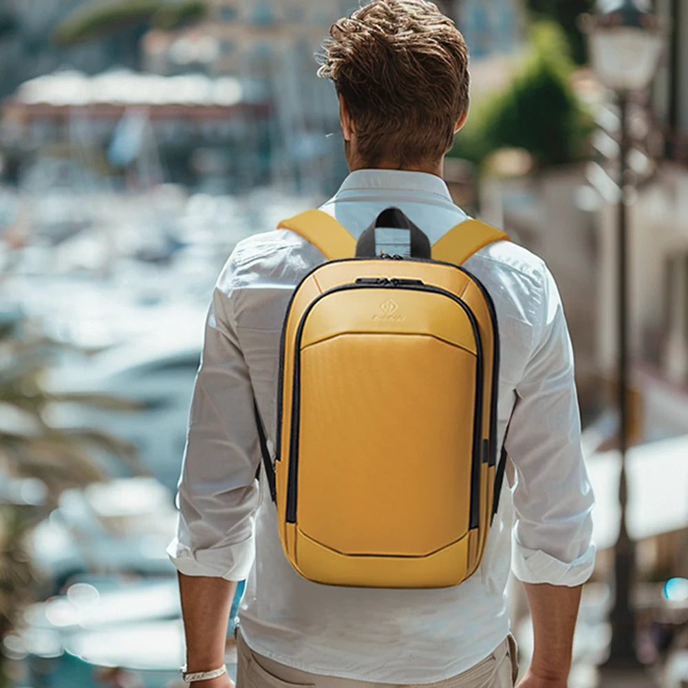 Slim Business Backpack - Waterproof 17" Laptop Bag with USB Port - Black