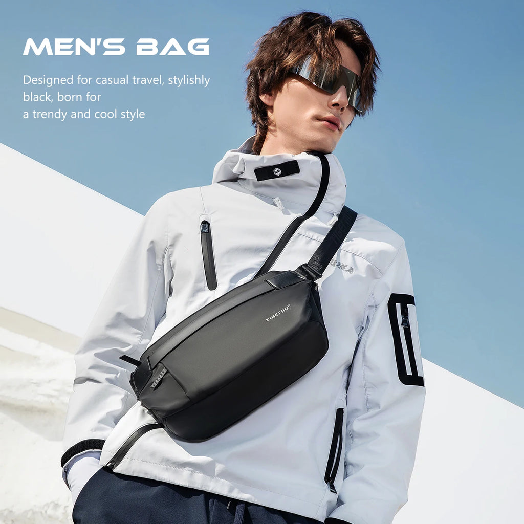 P110 - Men's Waterproof Sling Bag - Lightweight TPU Crossbody Chest Bag