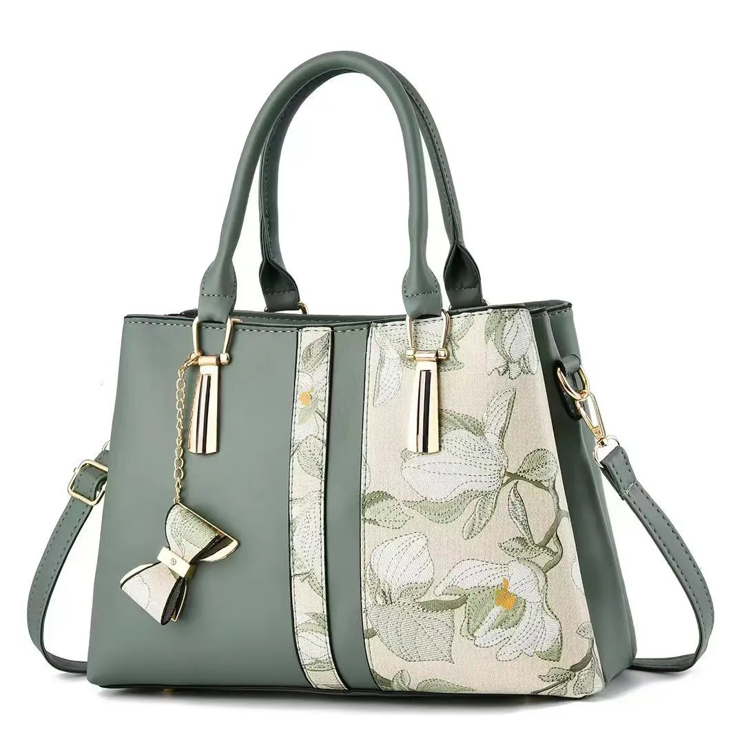 P103 - Women's Embroidered Round Bag - PU Crossbody Shoulder Handbag