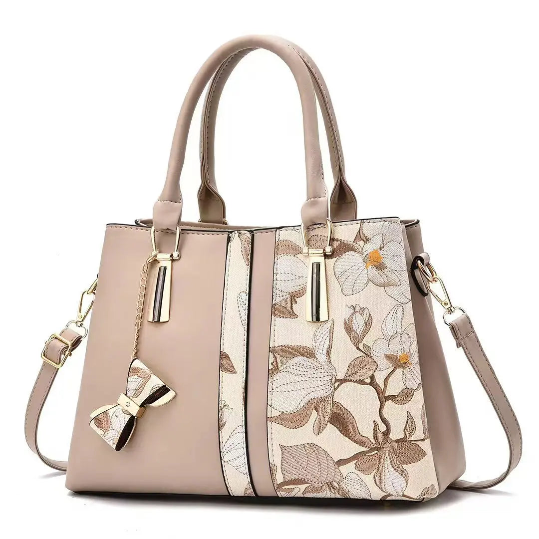 P103 - Women's Embroidered Round Bag - PU Crossbody Shoulder Handbag