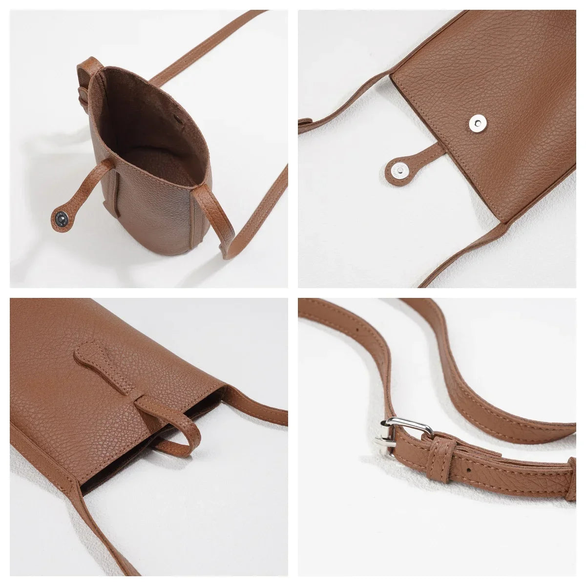 Soft PU Leather Crossbody Bag - Women's Small Shoulder Handbag