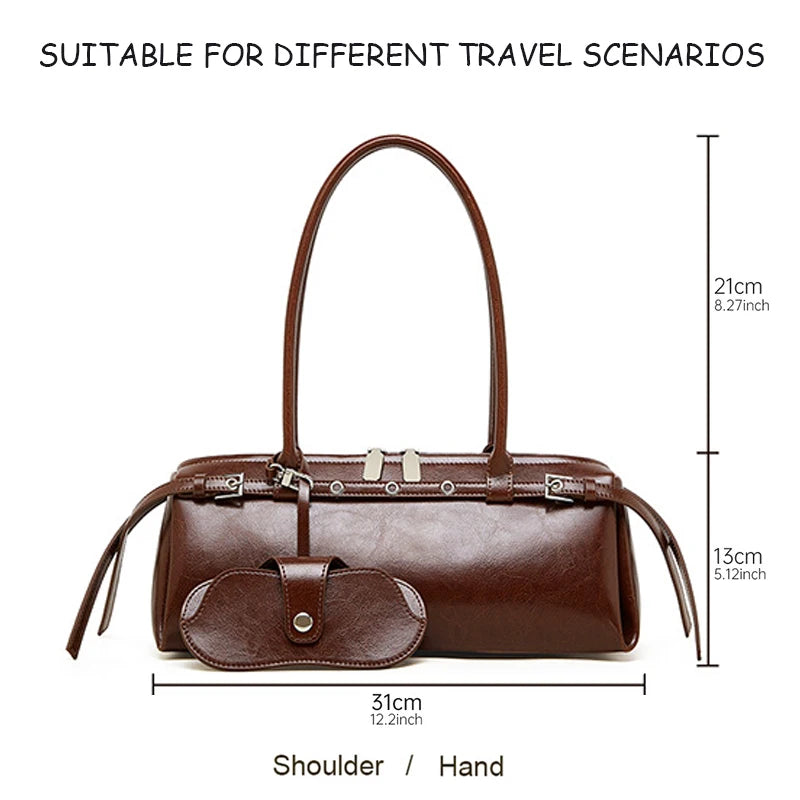  13 cm, split leather underarm shoulder bag size reference