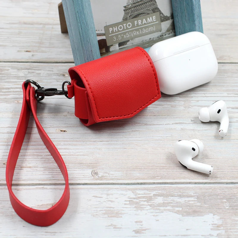 P004 - Leather AirPods Pro Case with Carabiner Strap - Soft Protective Cover for AirPods Pro 1st & 2nd Gen | Carry-Work