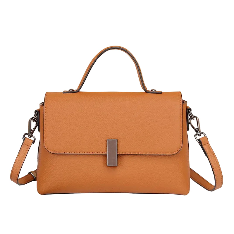 Women's Genuine Leather Square Shoulder Bag - Versatile Crossbody Messenger Commute Handbag