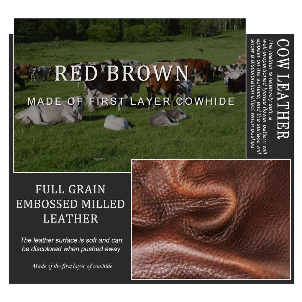 Premium Genuine Leather Backpack for Men - Full Grain Leather Laptop Bag for 13.3" School & Travel