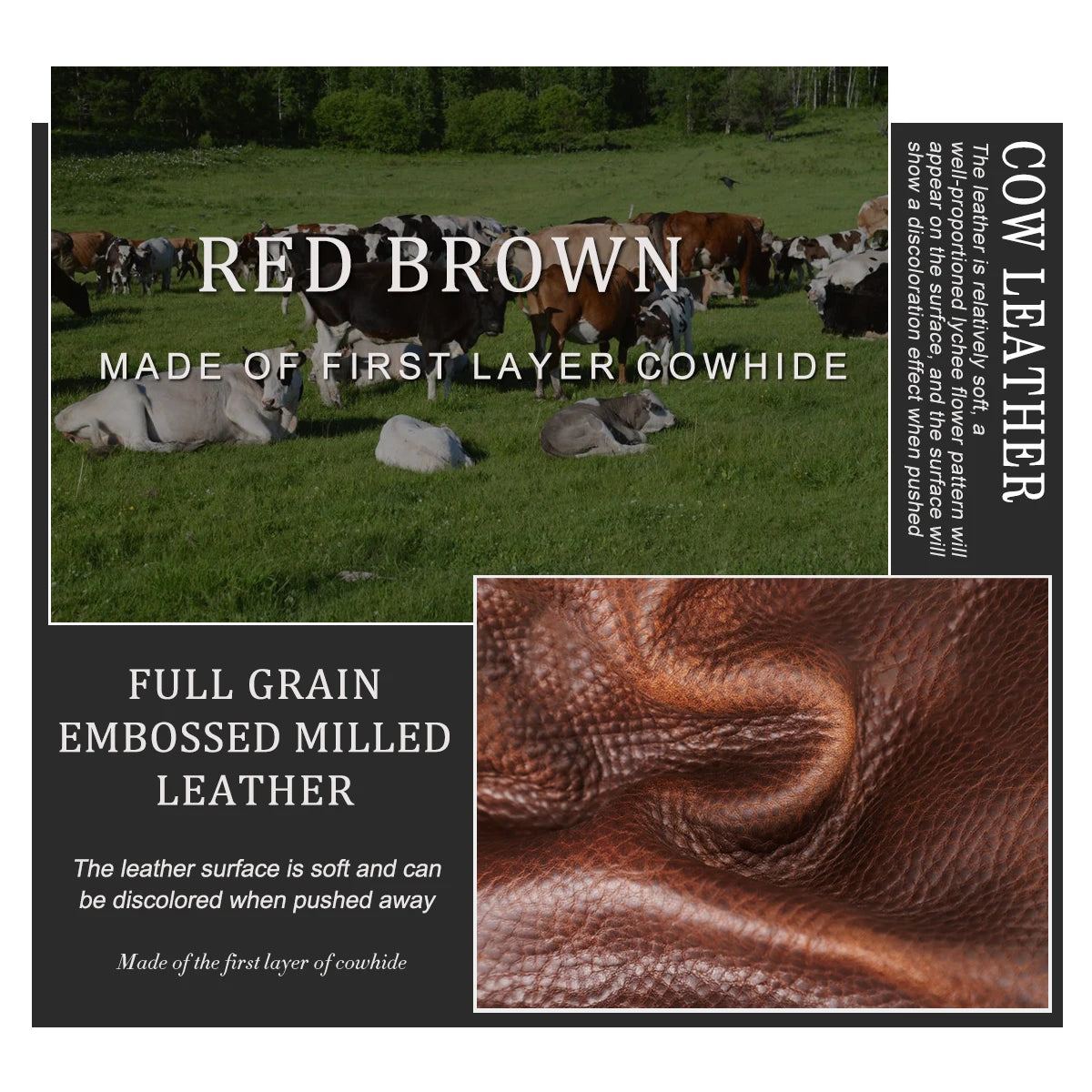 Premium Genuine Leather Backpack for Men - Full Grain Leather Laptop Bag for 13.3" School & Travel