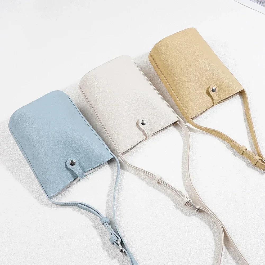 Soft PU Leather Crossbody Bag - Women's Small Shoulder Handbag
