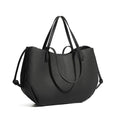 Women's Top Grain Leather Spacious Tote Bag - Minimalist Convertible Market Shopping Handbag