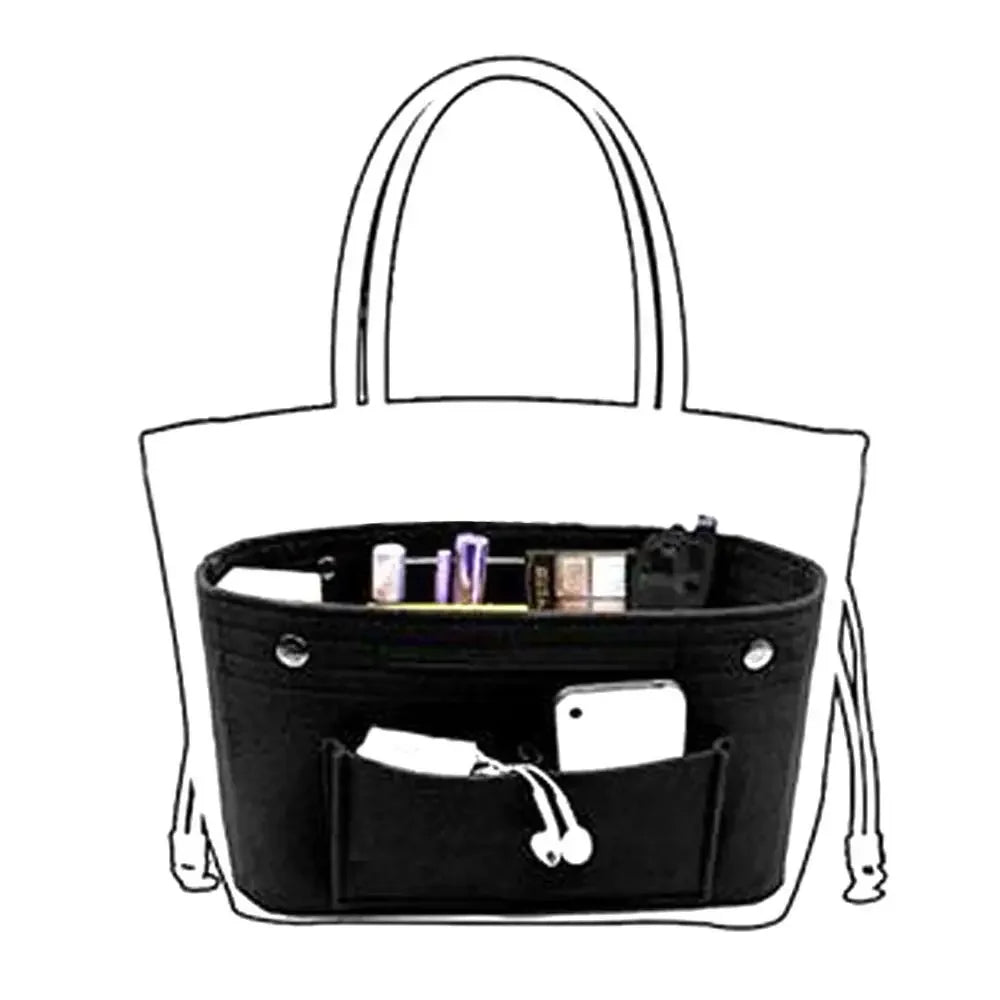 Soft Felt Bag Organizer Insert - Handbag Liner & Purse Organizer