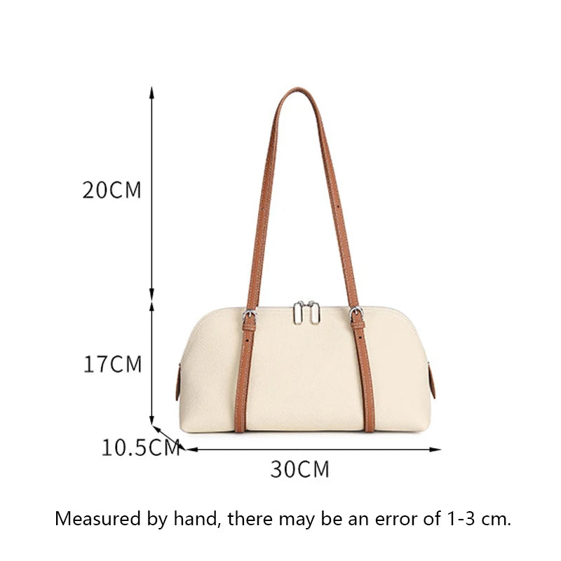 P106 - Women's Genuine Leather Tote Bag - Casual Versatile Shoulder Handbag