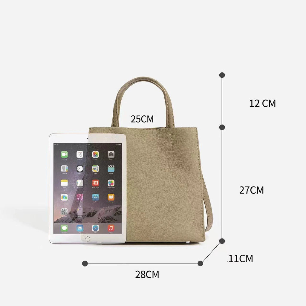 Women's Genuine Leather Bucket Bag - First Layer Cowhide Crossbody Tote Large Capacity Handbag