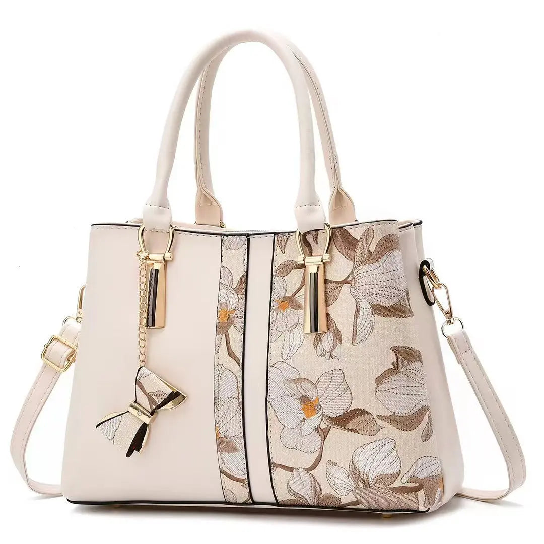 P103 - Women's Embroidered Round Bag - PU Crossbody Shoulder Handbag