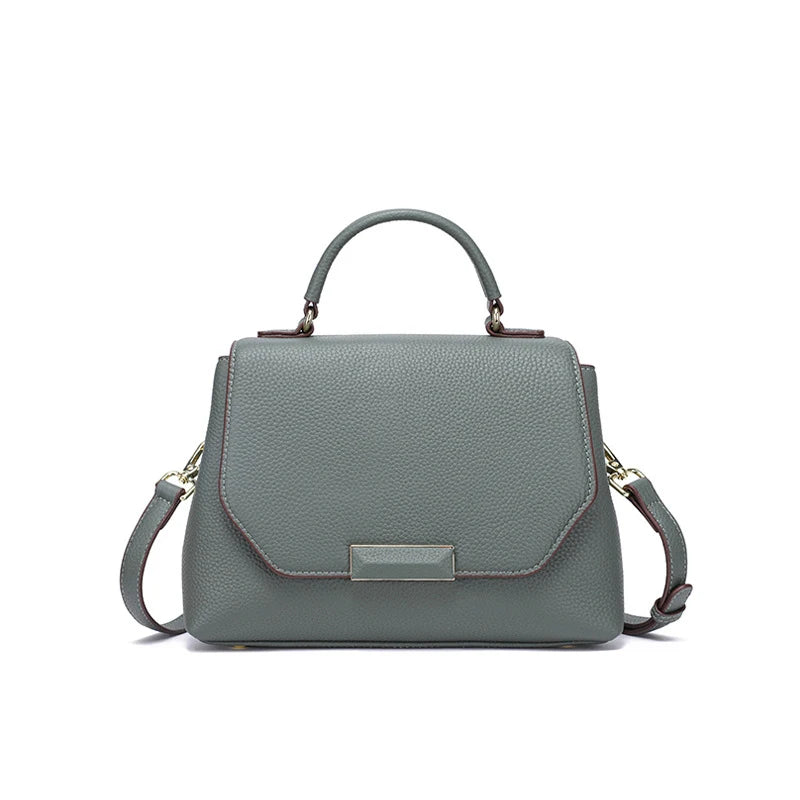 Women's Genuine Leather Square Messenger Bag - Multifunctional Commute Shoulder Handbag