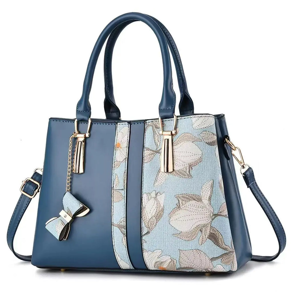 P103 - Women's Embroidered Round Bag - PU Crossbody Shoulder Handbag