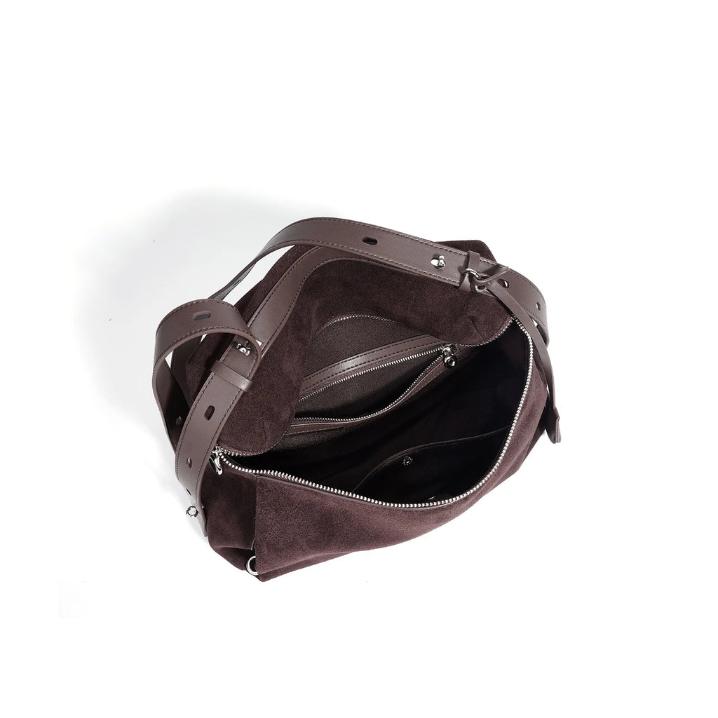 Suede Boston Bag - Interior Pockets Detail | Carry-Work