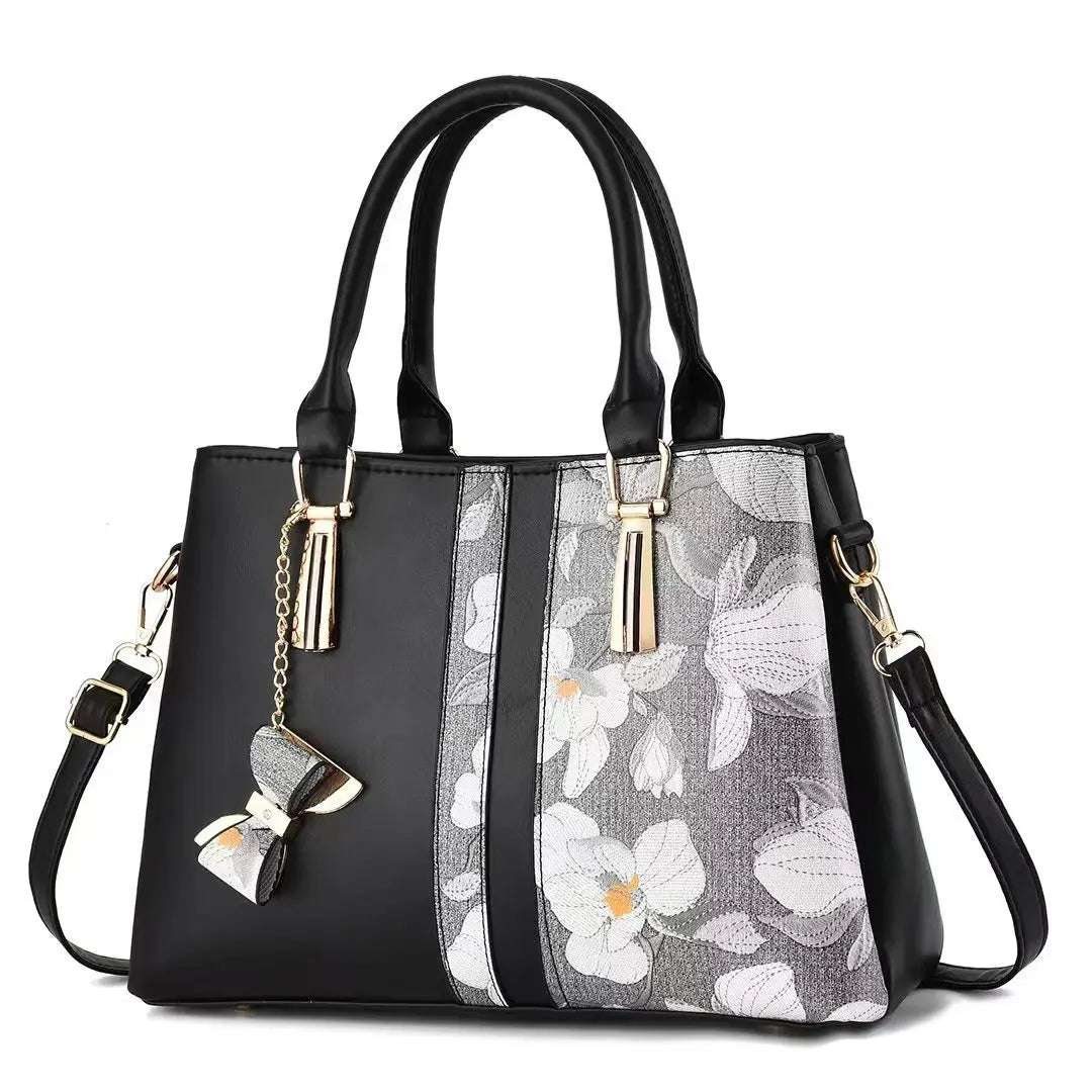 P103 - Women's Embroidered Round Bag - PU Crossbody Shoulder Handbag