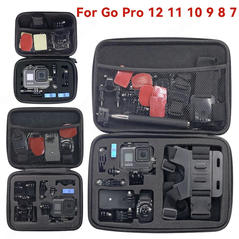 Waterproof Action Camera Storage Case - Portable Travel Bag for GoPro Hero 12 11 10 9 8 7 - Shock-Proof Protective Carrying Case