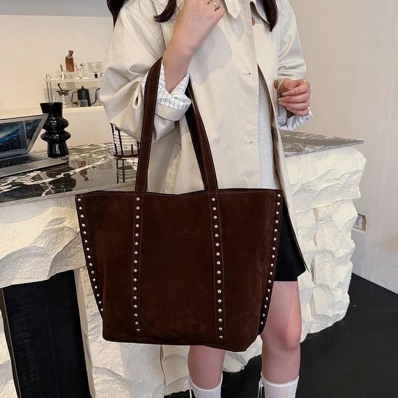 Retro Sequined Tote Bag - Large Capacity Handbag for Women