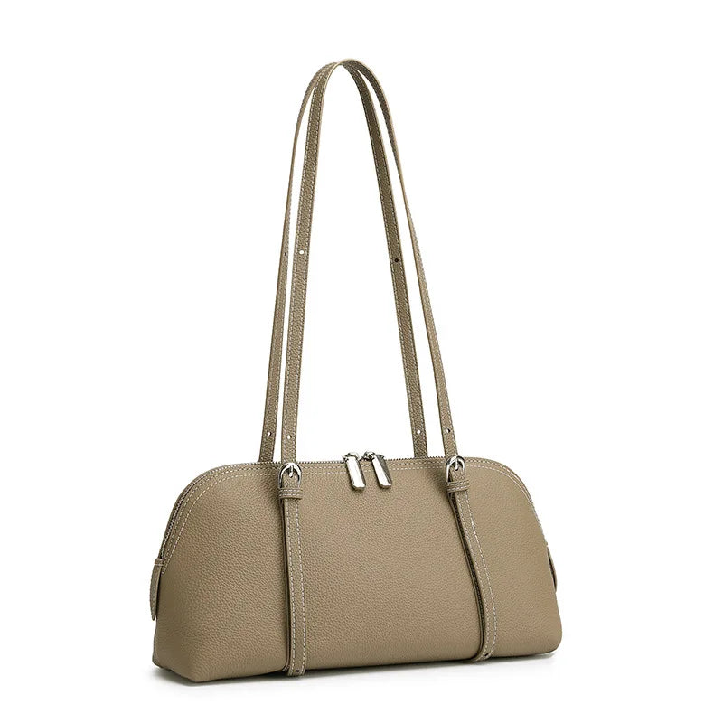 P106 - Women's Genuine Leather Tote Bag - Casual Versatile Shoulder Handbag
