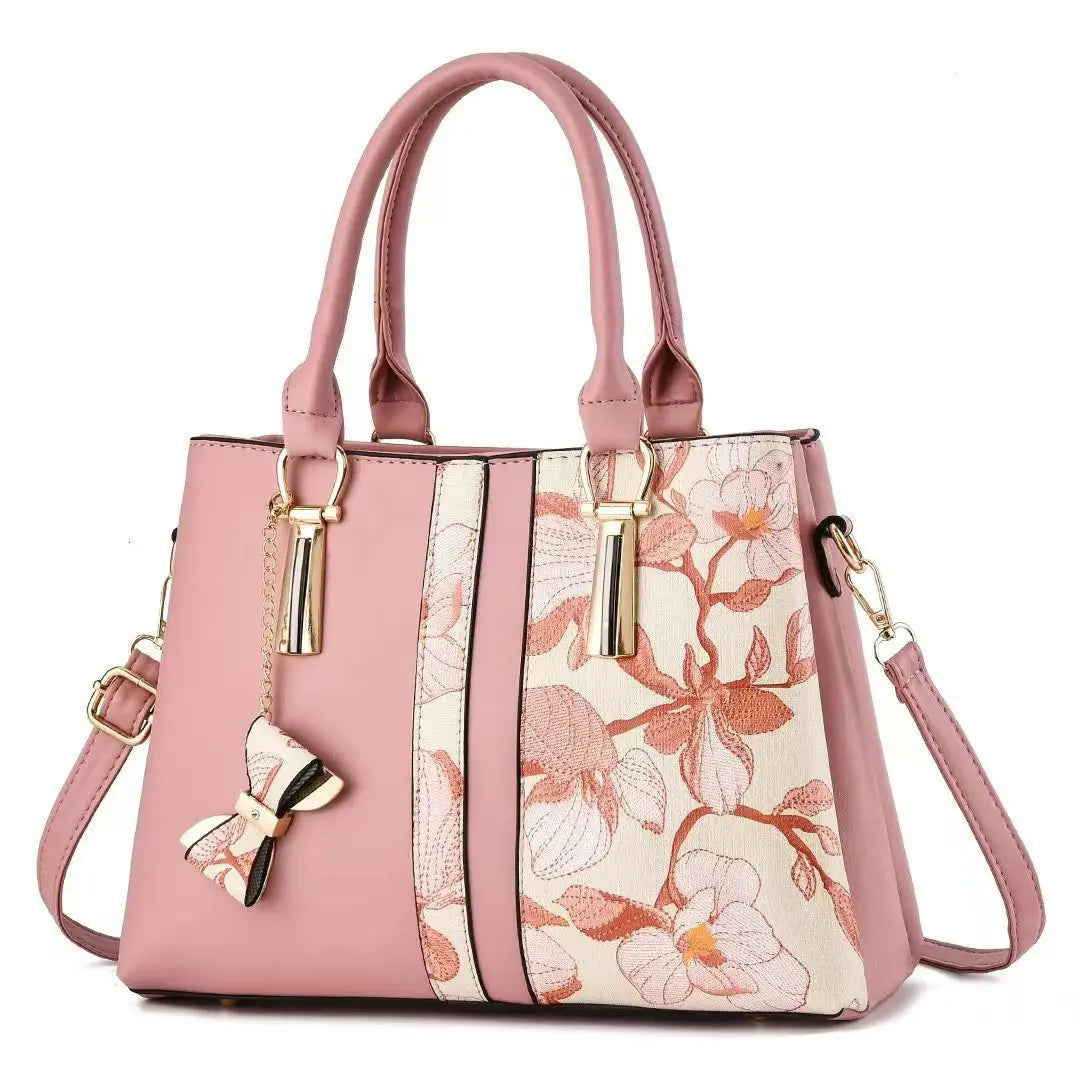 P103 - Women's Embroidered Round Bag - PU Crossbody Shoulder Handbag