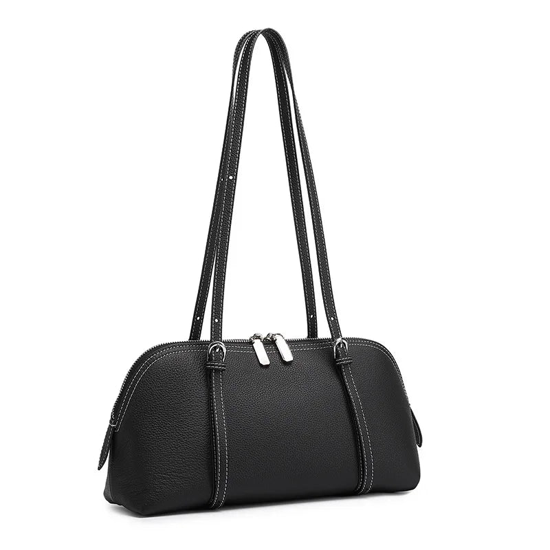 P106 - Women's Genuine Leather Tote Bag - Casual Versatile Shoulder Handbag