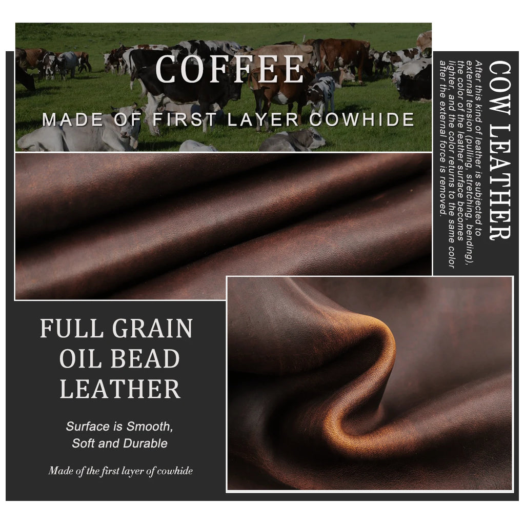 Genuine Leather Men's Chest Bag - Crossbody Shoulder Sling Bag for 13.3" Laptop