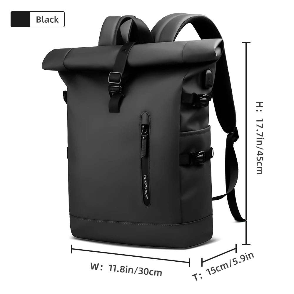Expandable Travel Backpack for Men - Large Capacity Waterproof 15.6" Laptop Bag with USB Port - Hiking Rucksack Cycling Daypack