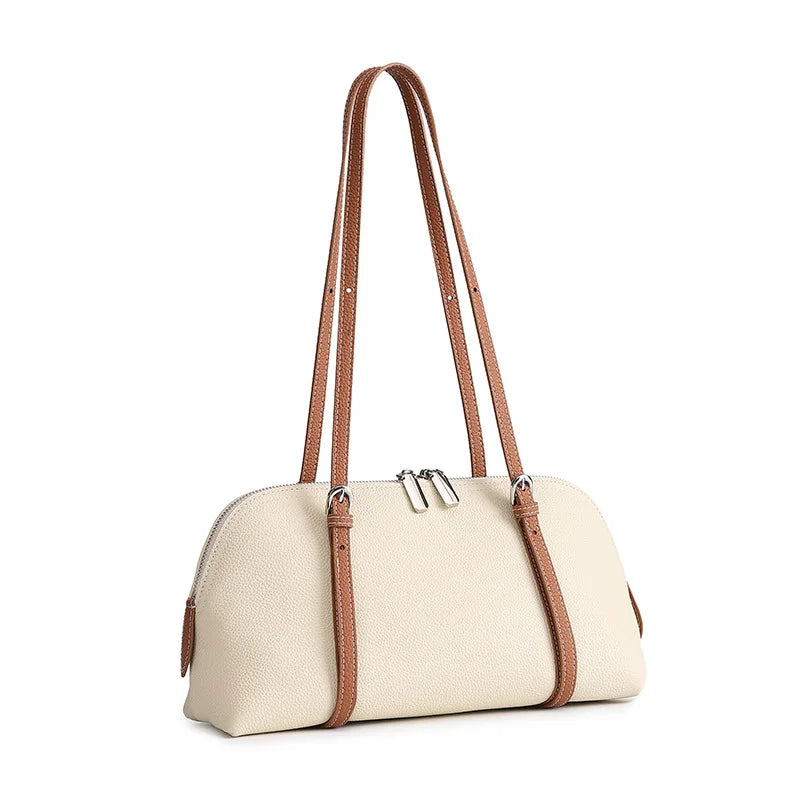 P106 - Women's Genuine Leather Tote Bag - Casual Versatile Shoulder Handbag