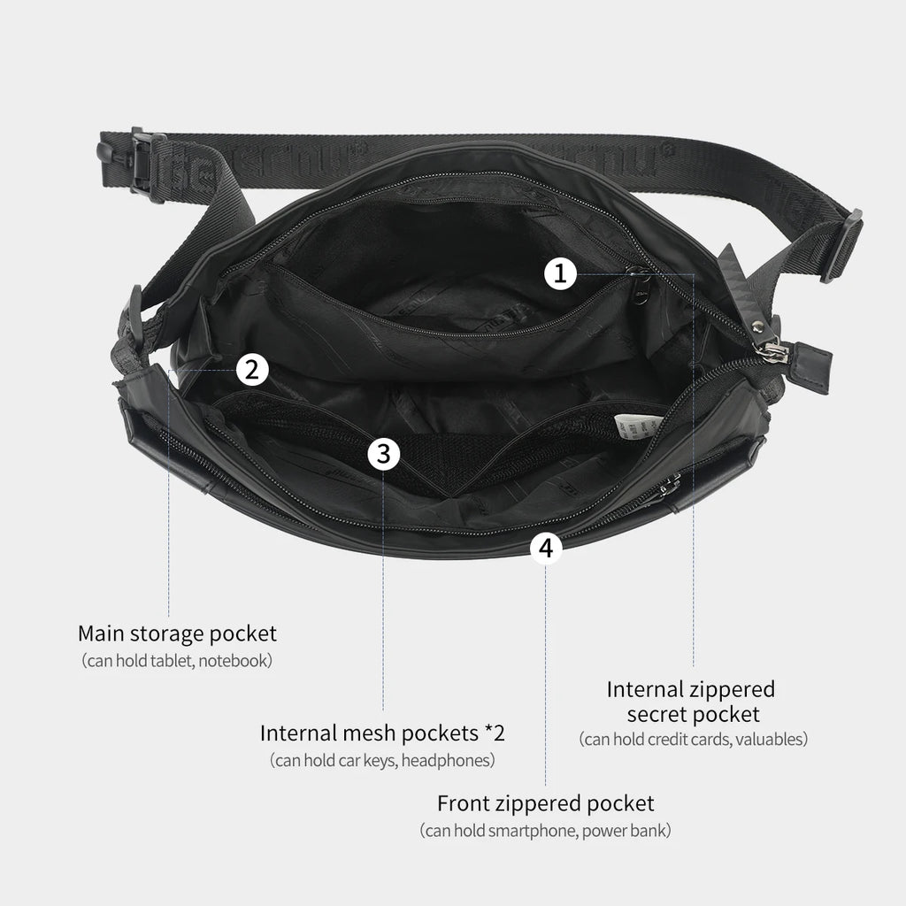 P110 - Men's Waterproof Sling Bag - Lightweight TPU Crossbody Chest Bag