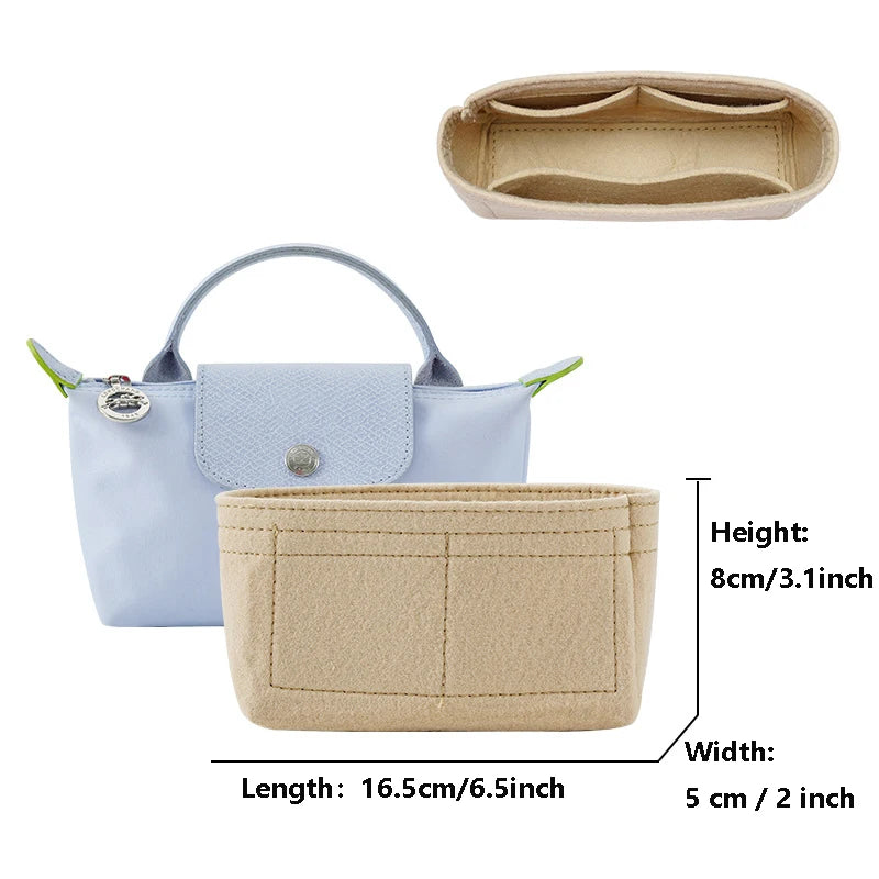 Felt Bag Organizer Insert - Handbag Liner & Storage Organizer