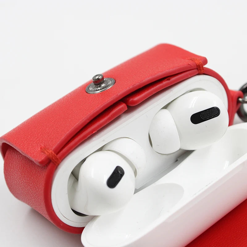 P004 - Leather AirPods Pro Case with Carabiner Strap - Soft Protective Cover for AirPods Pro 1st & 2nd Gen | Carry-Work