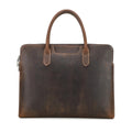 Premium Genuine Leather Business Briefcase - Men's Laptop Tote Bag for 14.2" MacBook