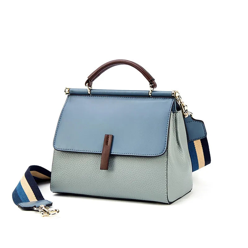 P001 - Women's Genuine Leather Kelly Bag - Retro Crossbody Shoulder Handbag