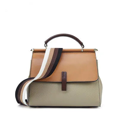 P001 - Women's Genuine Leather Kelly Bag - Retro Crossbody Shoulder Handbag