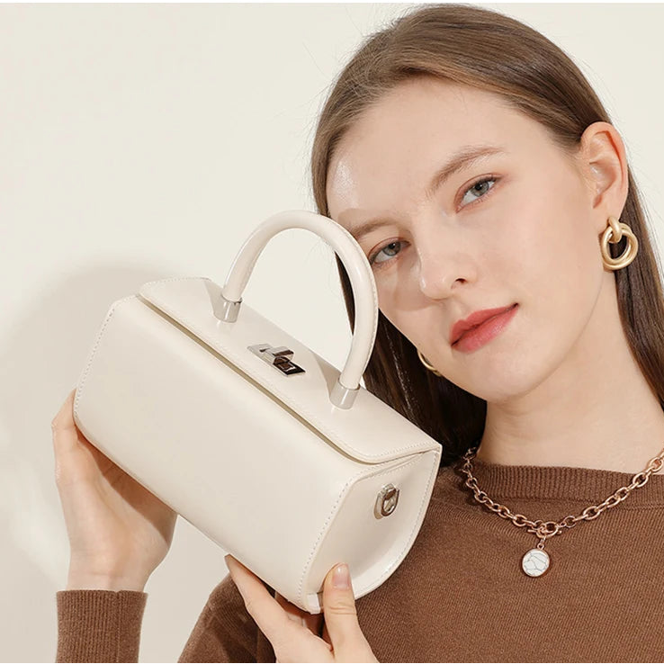 Leather Shell Clutch Bag - Structured Box Bag | Carry-Work