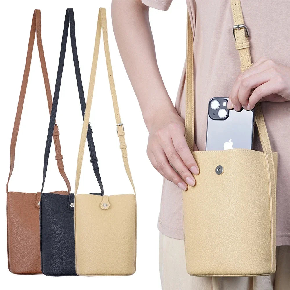 Soft PU Leather Crossbody Bag - Women's Small Shoulder Handbag