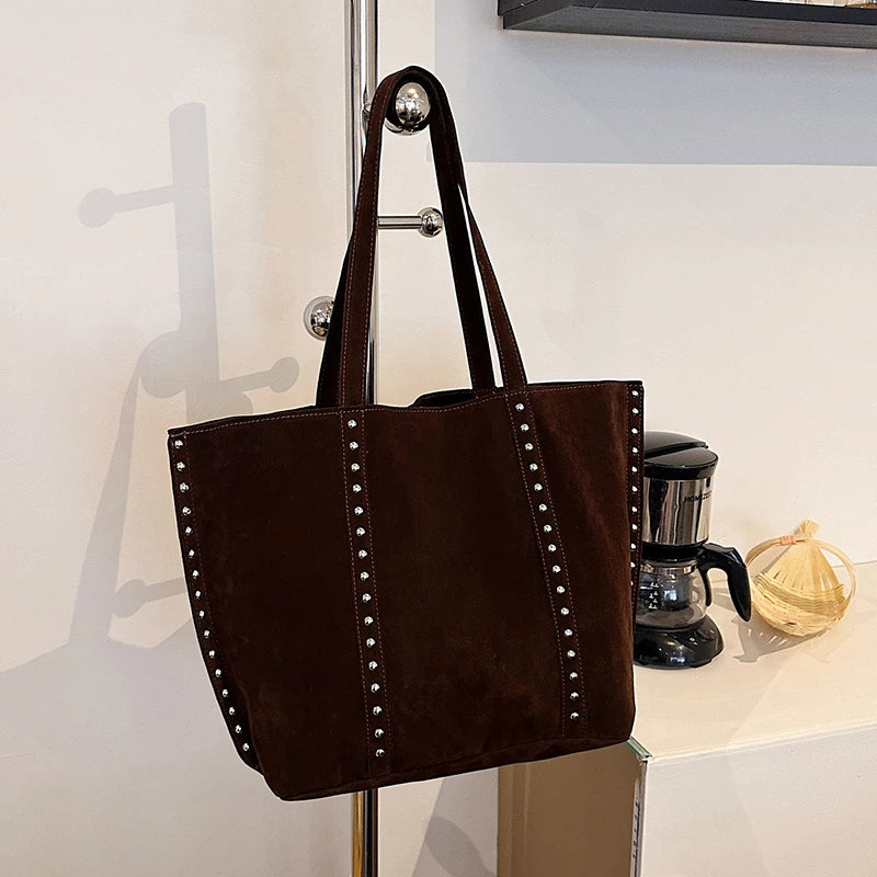 Retro Sequined Tote Bag - Large Capacity Handbag for Women