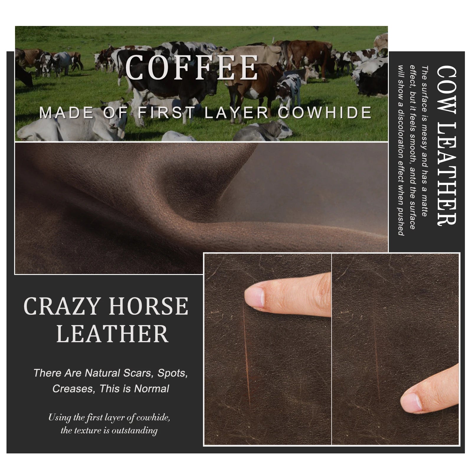 Men's Genuine Leather Duffel Bag - Large Capacity Weekend Travel Gym Bag with Laptop Compartment