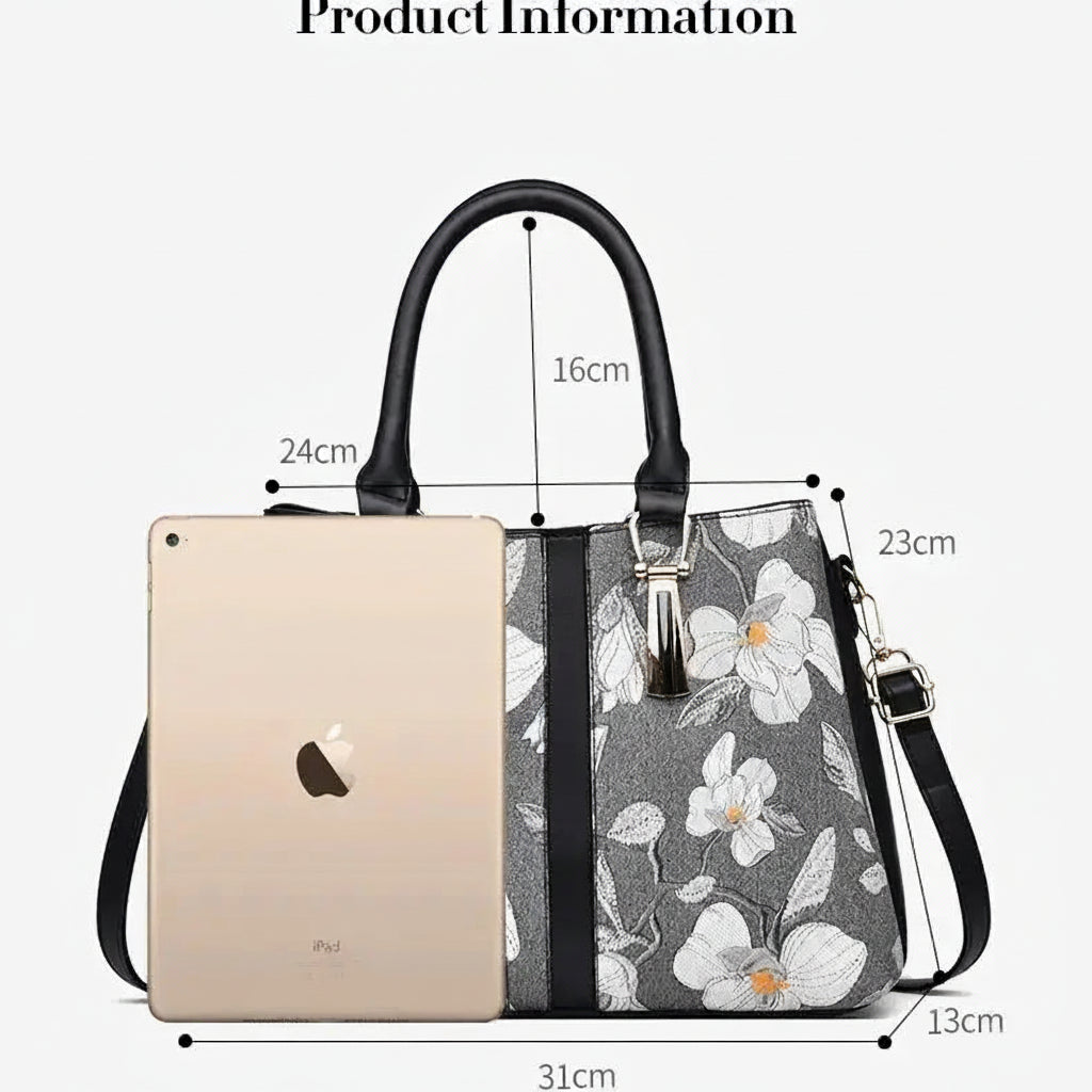 P103 - Women's Embroidered Round Bag - PU Crossbody Shoulder Handbag