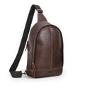 Genuine Leather Men's Chest Bag - Crossbody Shoulder Sling Bag for 13.3" Laptop
