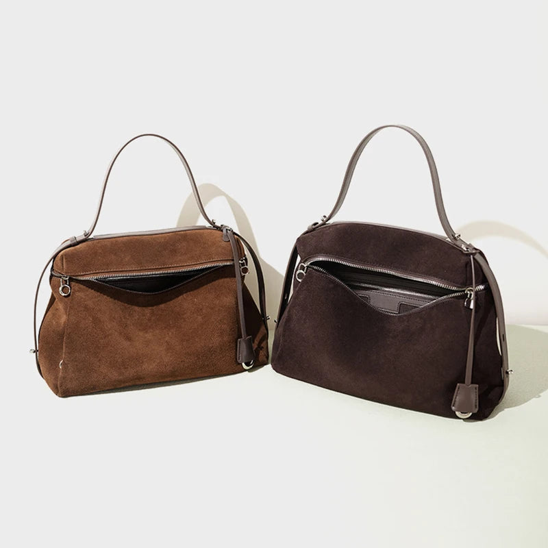 Suede Boston Bag - Lifestyle Crossbody Wear | Carry-Work