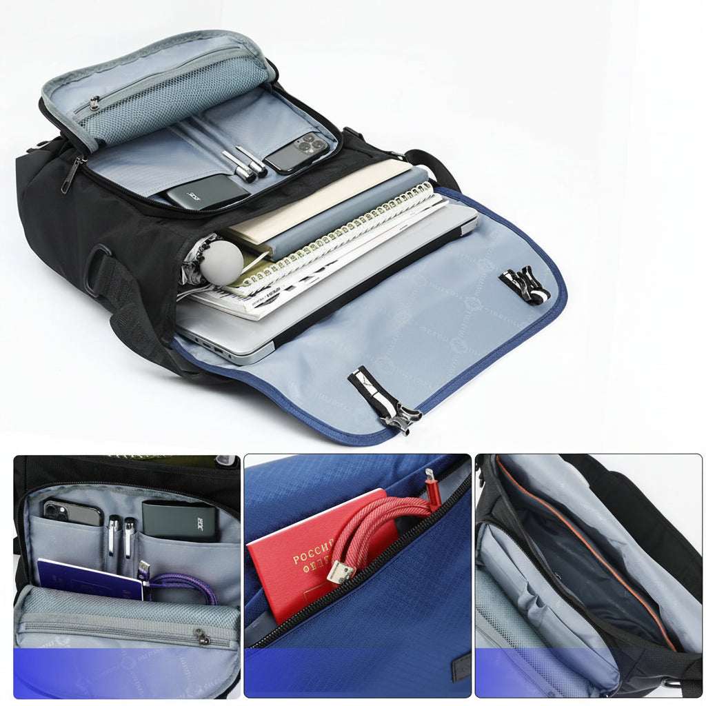 P109 - Men's Lightweight Messenger Bag - Waterproof Crossbody Sling Bag