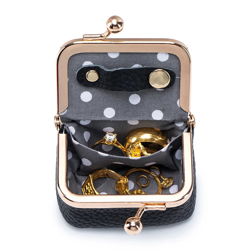 P107 - Leather Mini Frame Purse - Top Grain Cowhide Coin & Jewellery Organiser