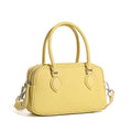 Women's mini genuine leather pillow bag in yellow — Boston crossbody shoulder handbag 22.5x7.5x13cm